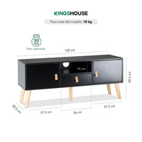 Thumbnail for Mueble TV 55” Estilo Moderno con Repisas Prácticas