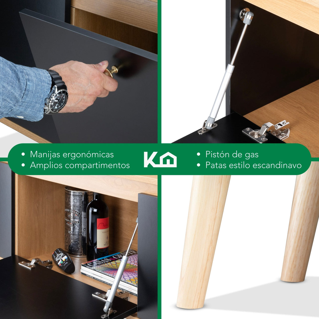 Mueble TV 75” Diseño Moderno con Repisas Prácticas