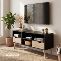 Thumbnail for Mueble TV 50” con Almacenamiento Moderno de Madera