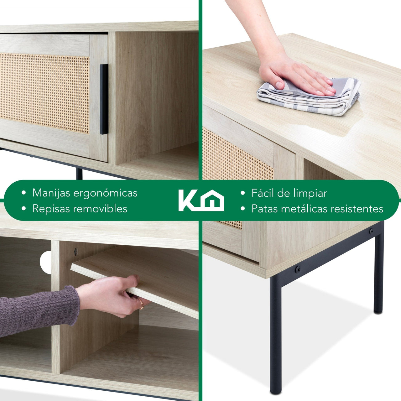 Mueble TV 60” Centro de Entretenimiento Madera Moderno