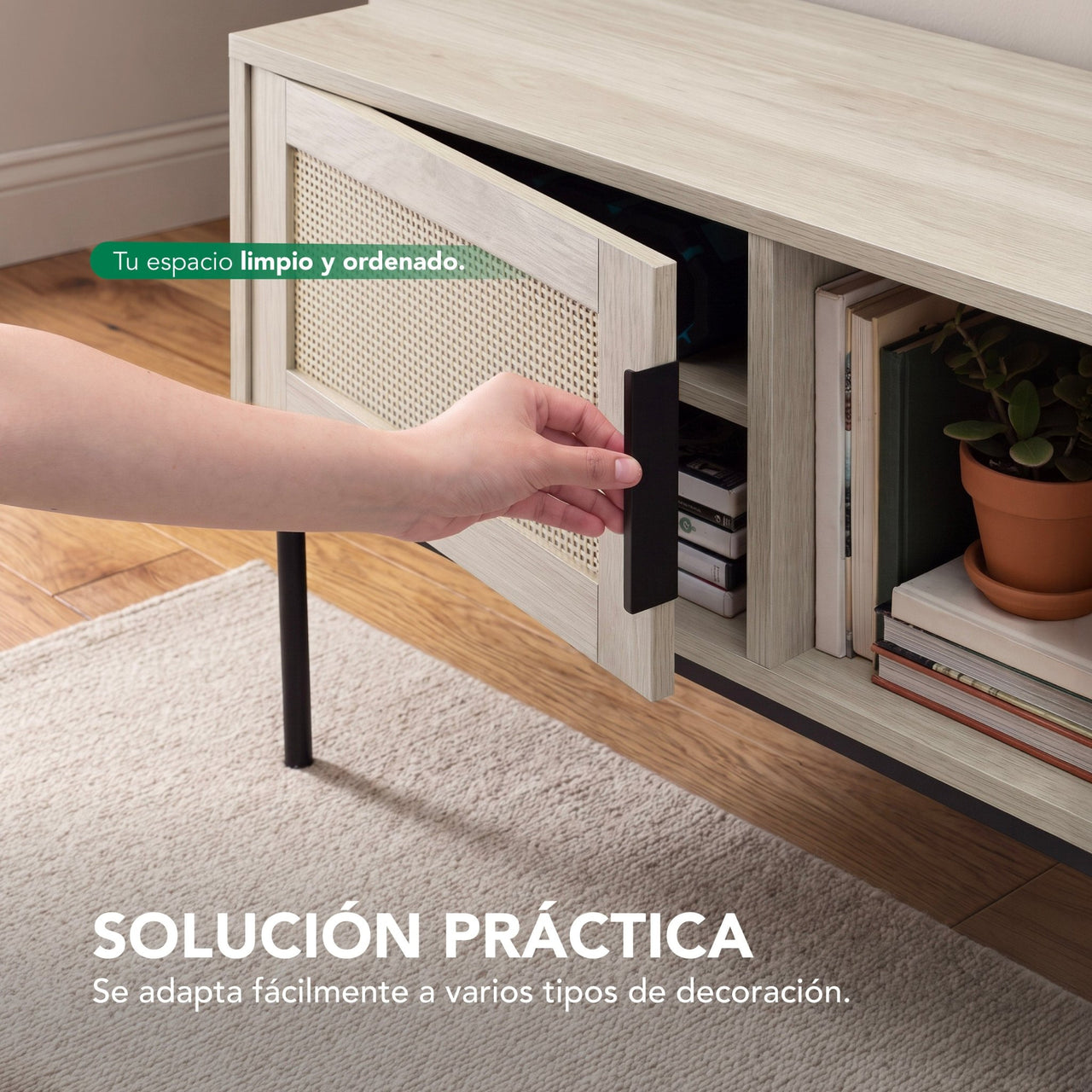 Mueble TV 60” Centro de Entretenimiento Madera Moderno