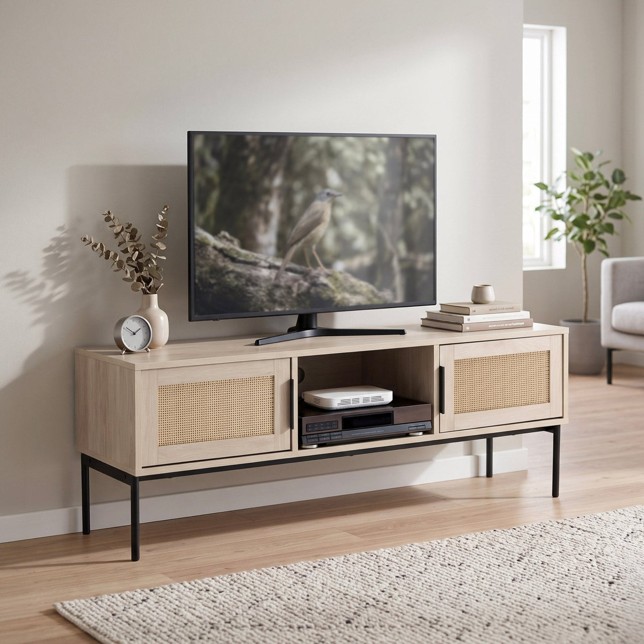 Mueble TV 60” Centro de Entretenimiento Madera Moderno