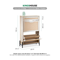 Thumbnail for Mueble Zapatero Armario Organizador con 2 Niveles 14 Pares