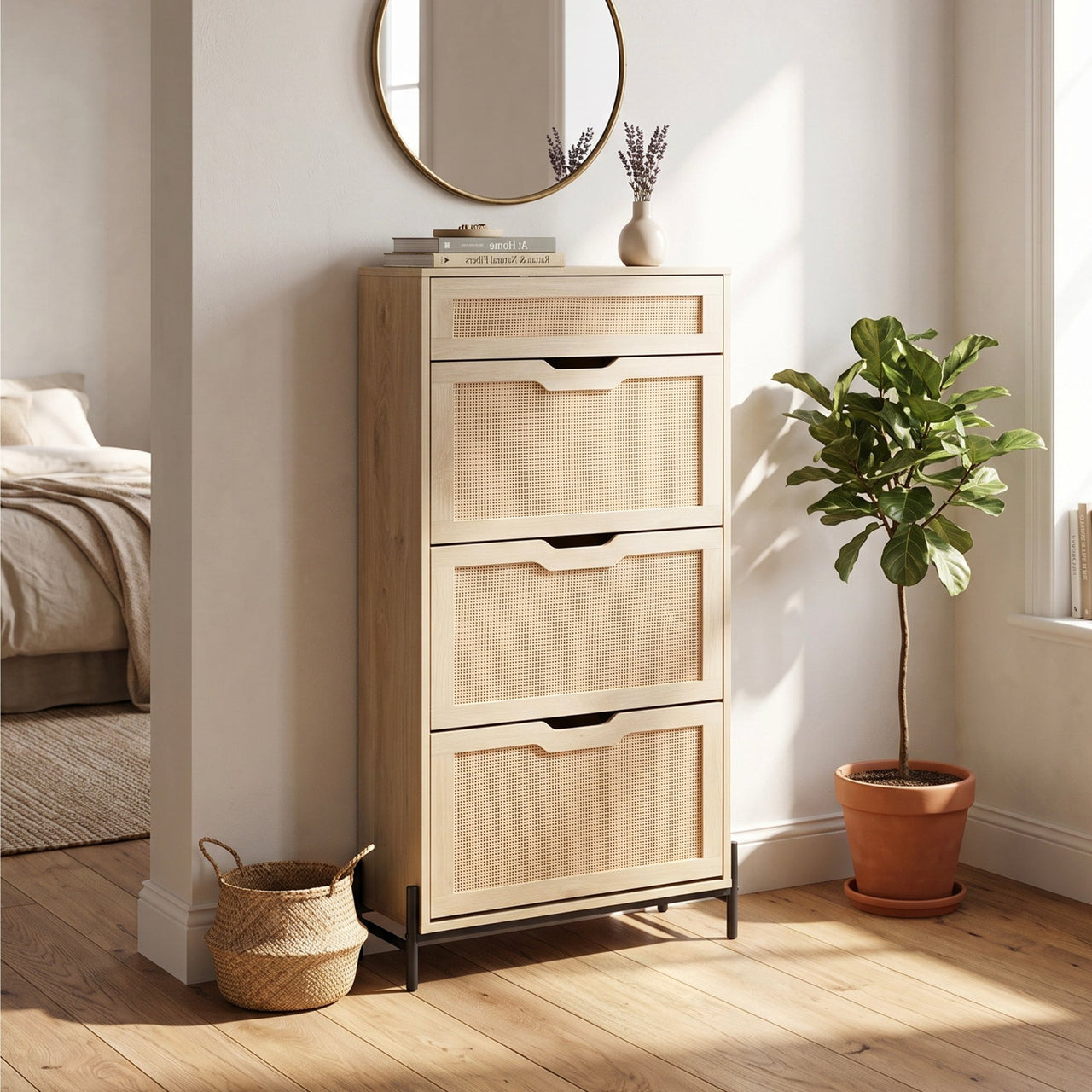Mueble Zapatero Armario Organizador con 3 Niveles 20 Pares