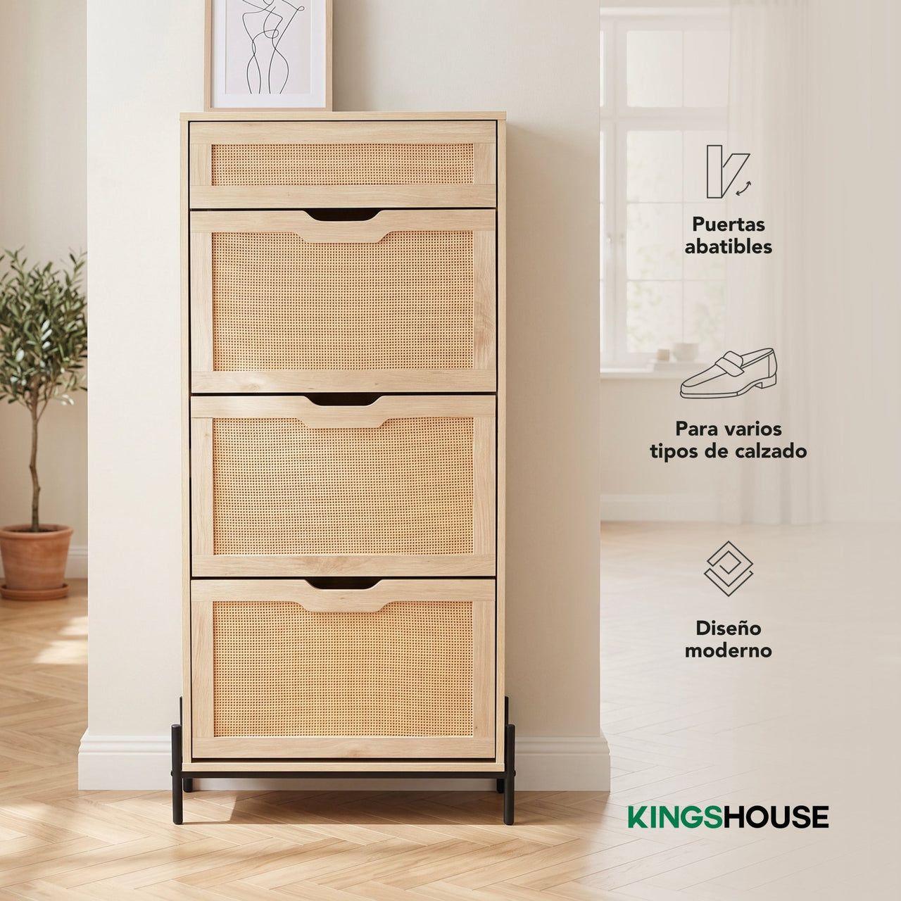Mueble Zapatero Armario Organizador con 3 Niveles 20 Pares