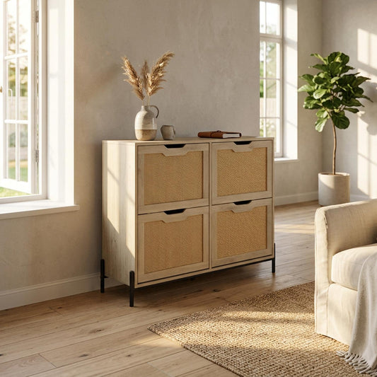 Mueble Zapatero Armario Organizador con 4 Cajones 24 ParesSH4RATN-MAD