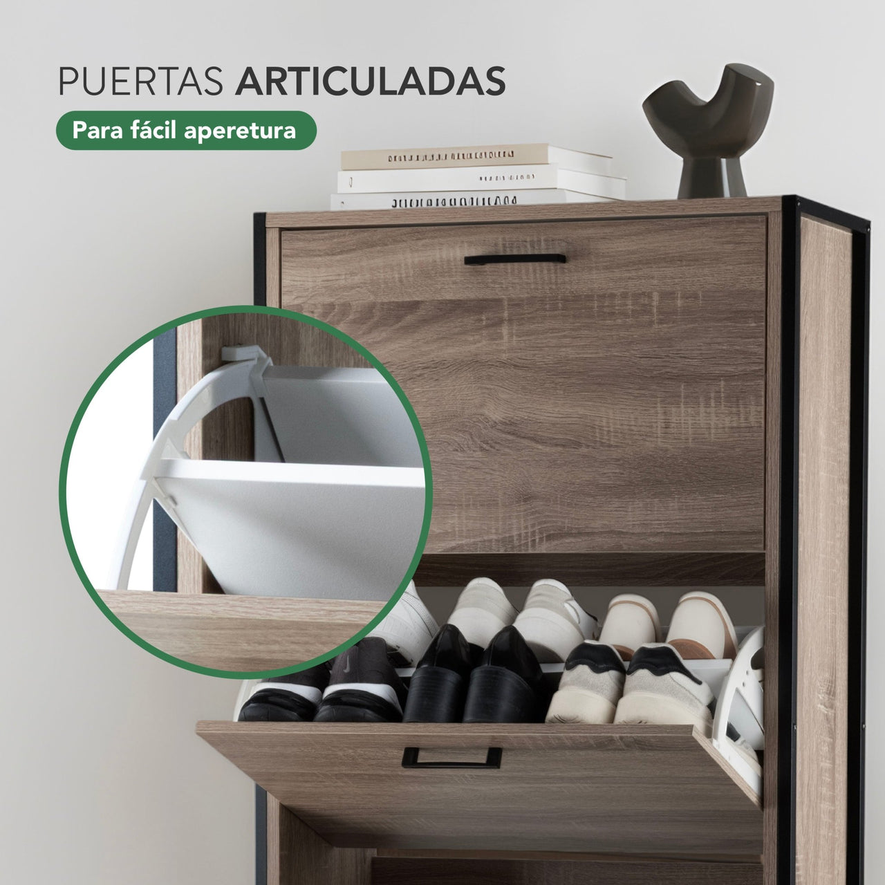Mueble Zapatero Gabinete Organizador con 3 Niveles