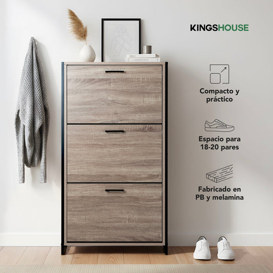 Mueble Zapatero Gabinete Organizador con 3 NivelesSHMTN2-MAD