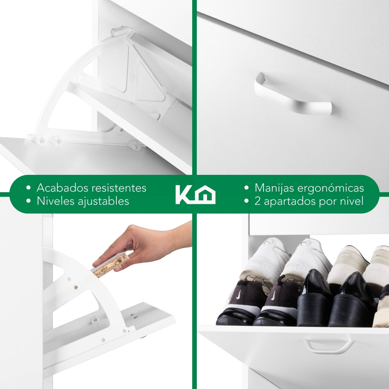 Mueble Zapatero Grande Organizador 3 Cajones Compacto