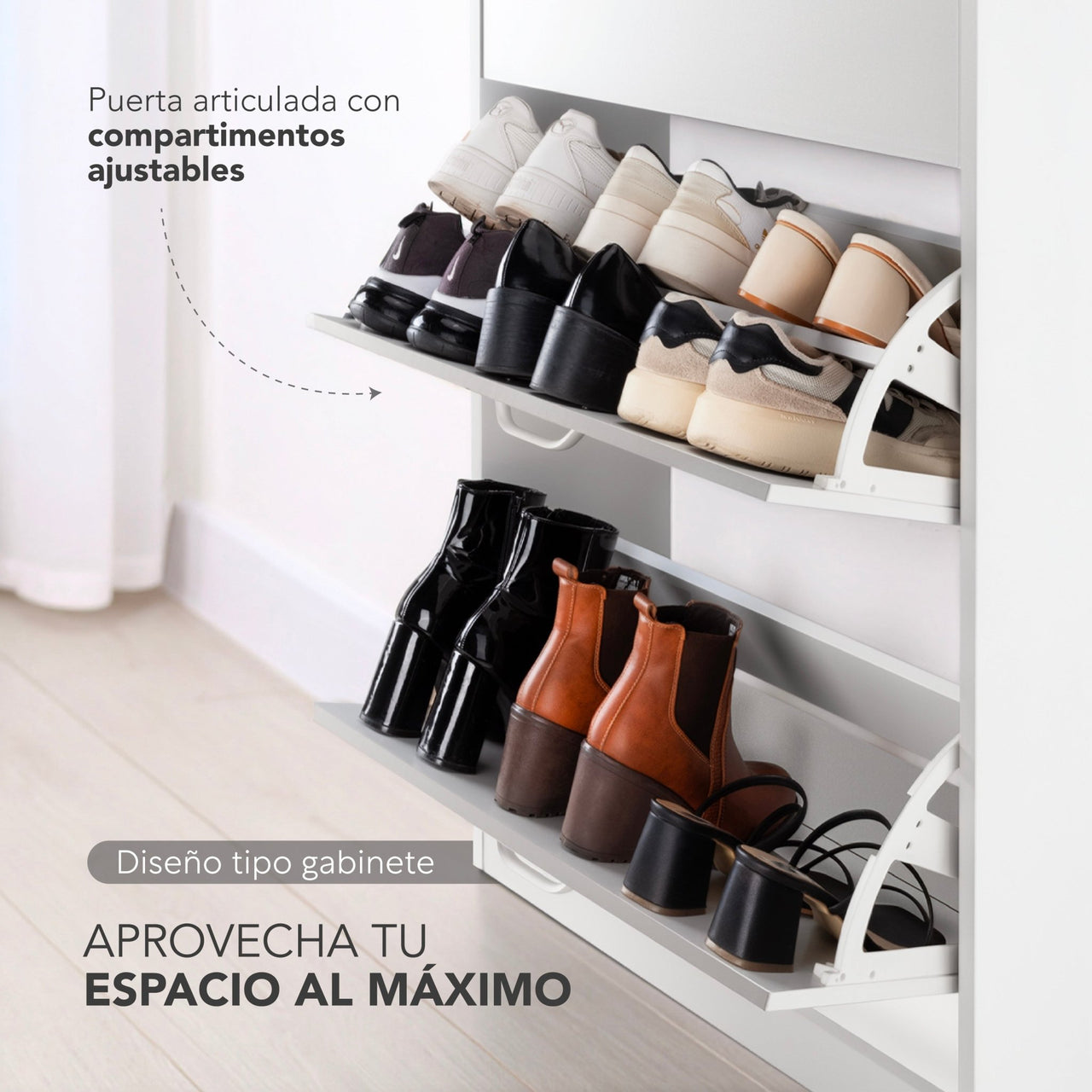 Mueble Zapatero Grande Organizador 3 Cajones Compacto