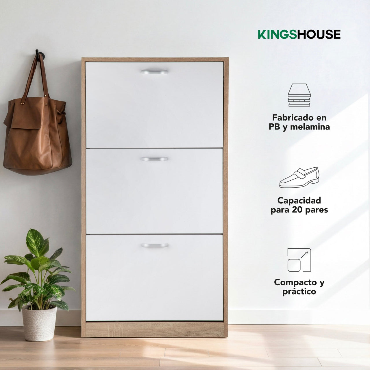 Mueble Zapatero Grande Organizador 3 Cajones Compacto