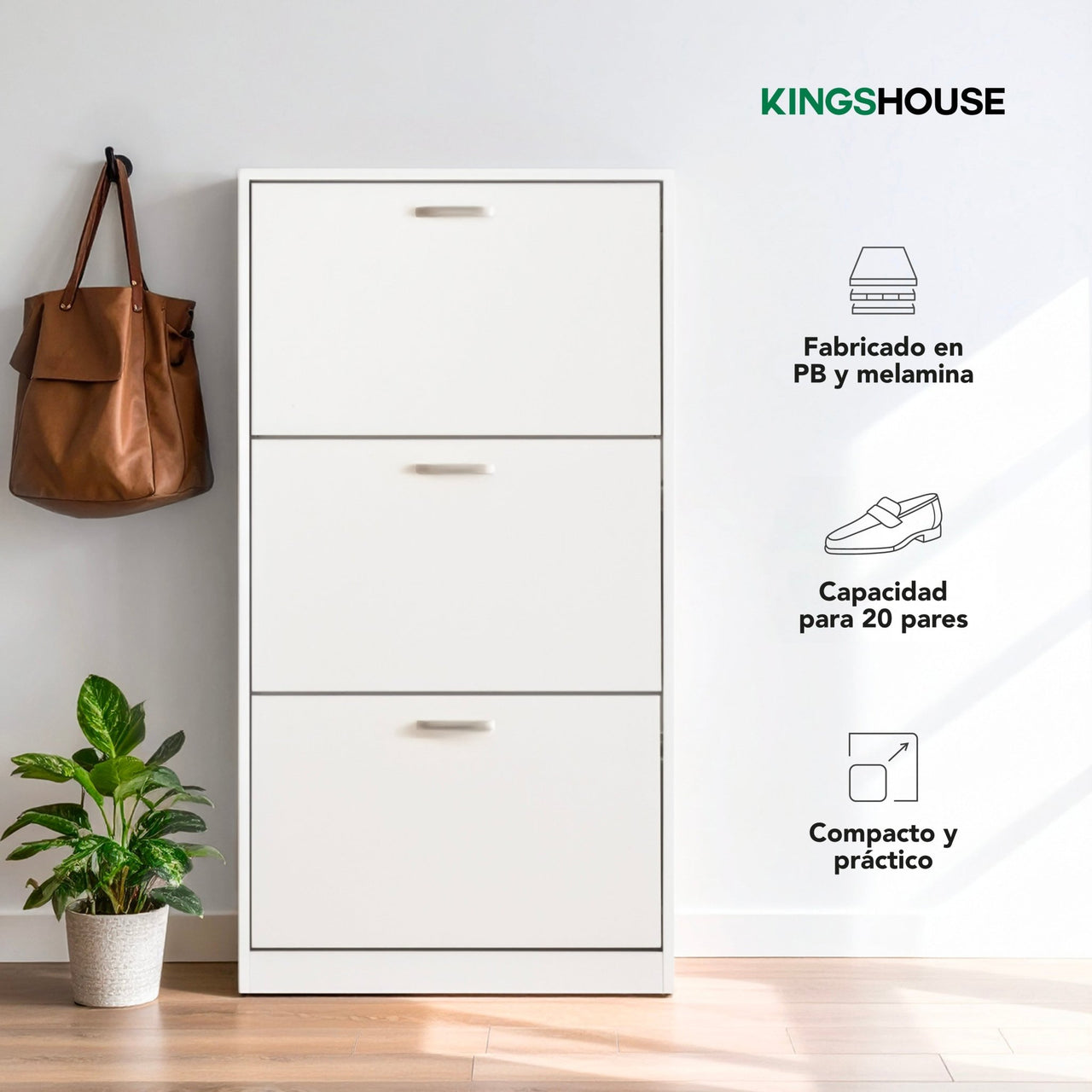 Mueble Zapatero Grande Organizador 3 Cajones Compacto