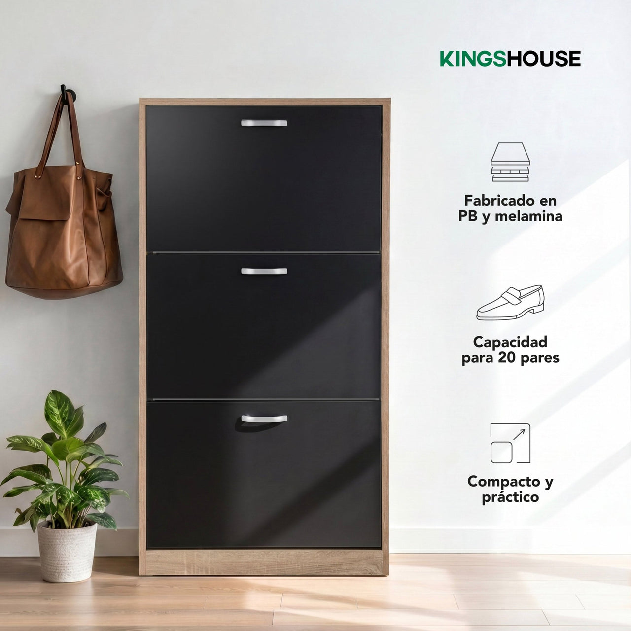 Mueble Zapatero Grande Organizador 3 Cajones Compacto