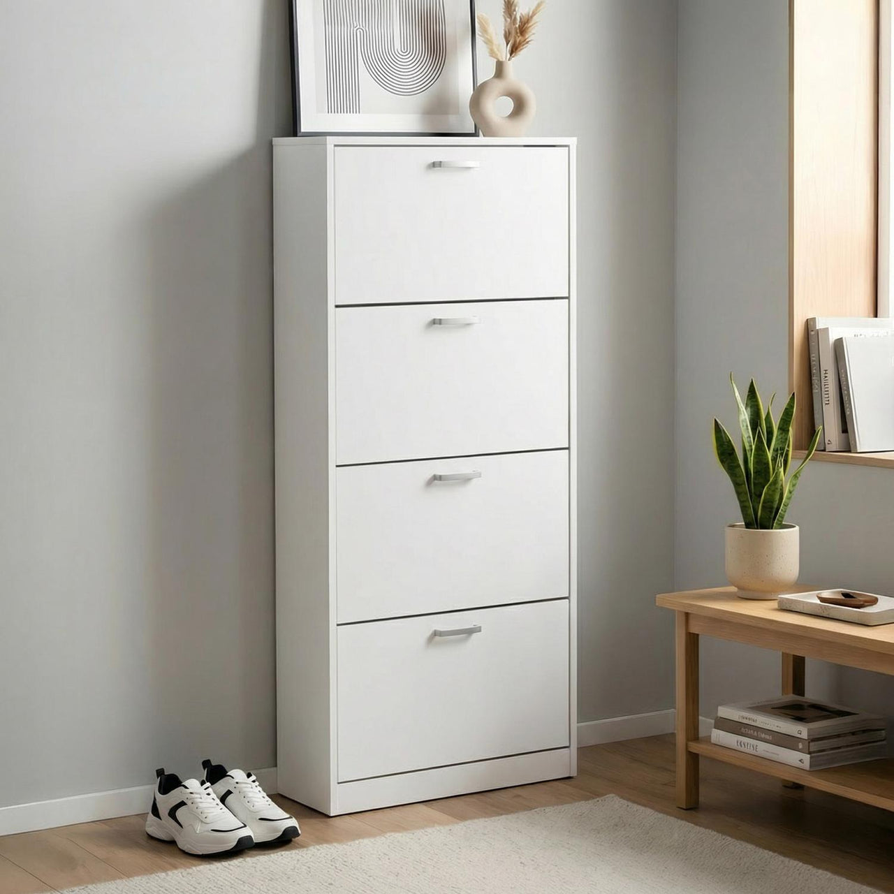 Mueble Zapatero Organizador Calzado 4 Cajones Madera