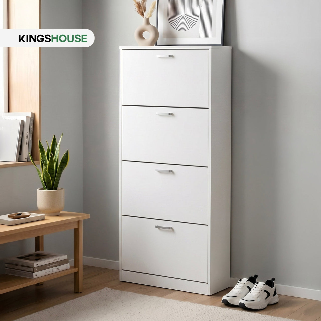 Mueble Zapatero Organizador Calzado 4 Cajones Madera