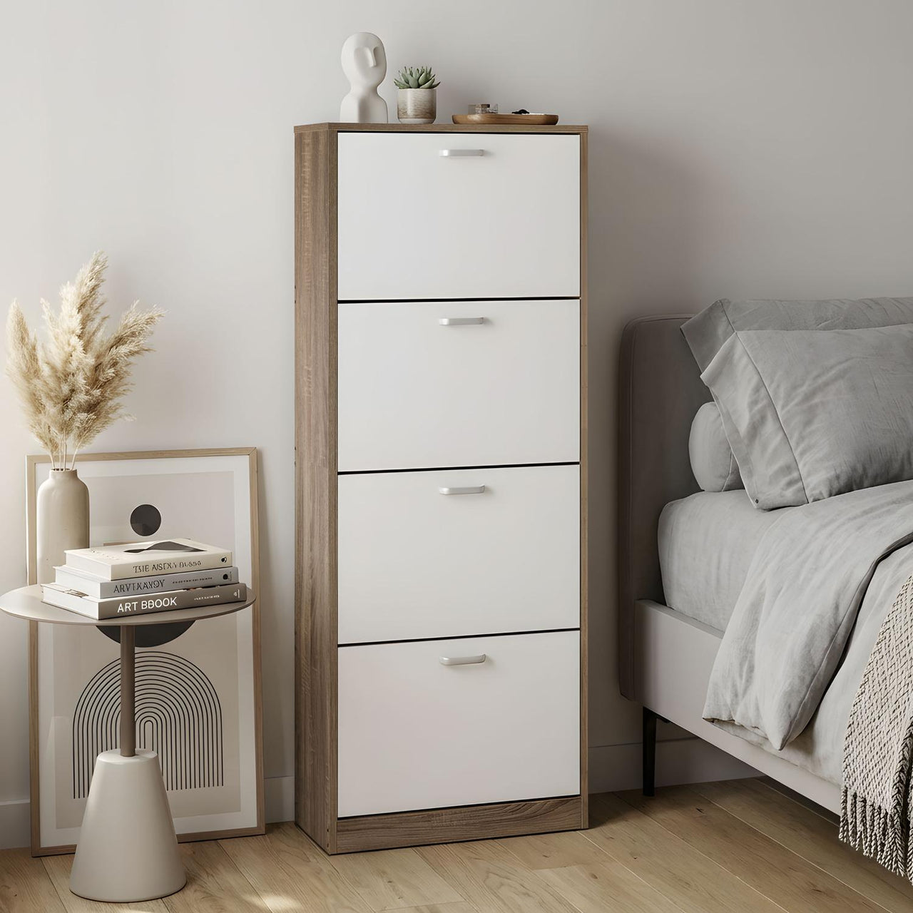 Mueble Zapatero Organizador Calzado 4 Cajones Madera