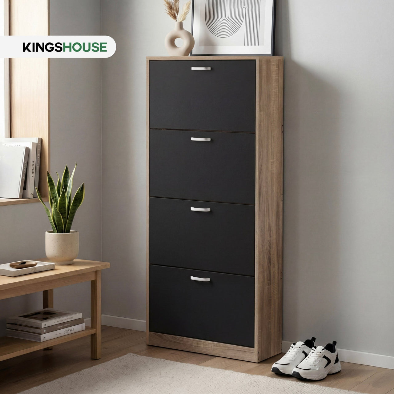 Mueble Zapatero Organizador Calzado 4 Cajones Madera