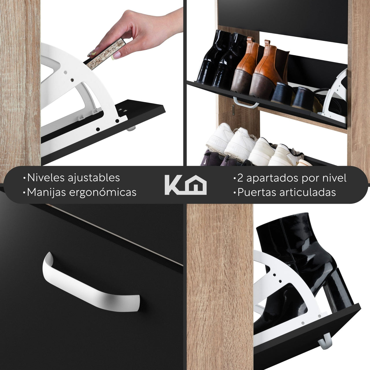 Mueble Zapatero Organizador Calzado 4 Cajones Madera