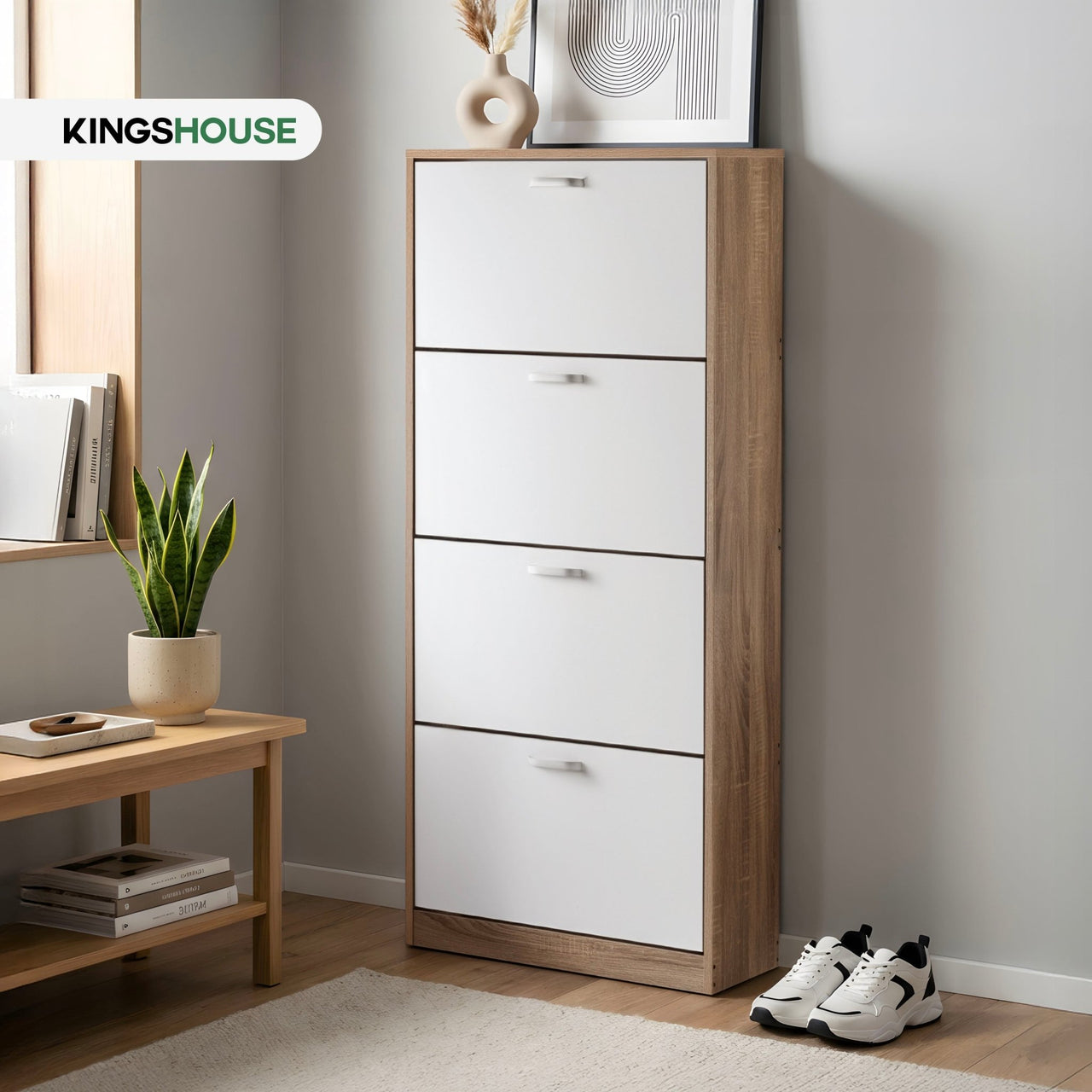 Mueble Zapatero Organizador Calzado 4 Cajones Madera