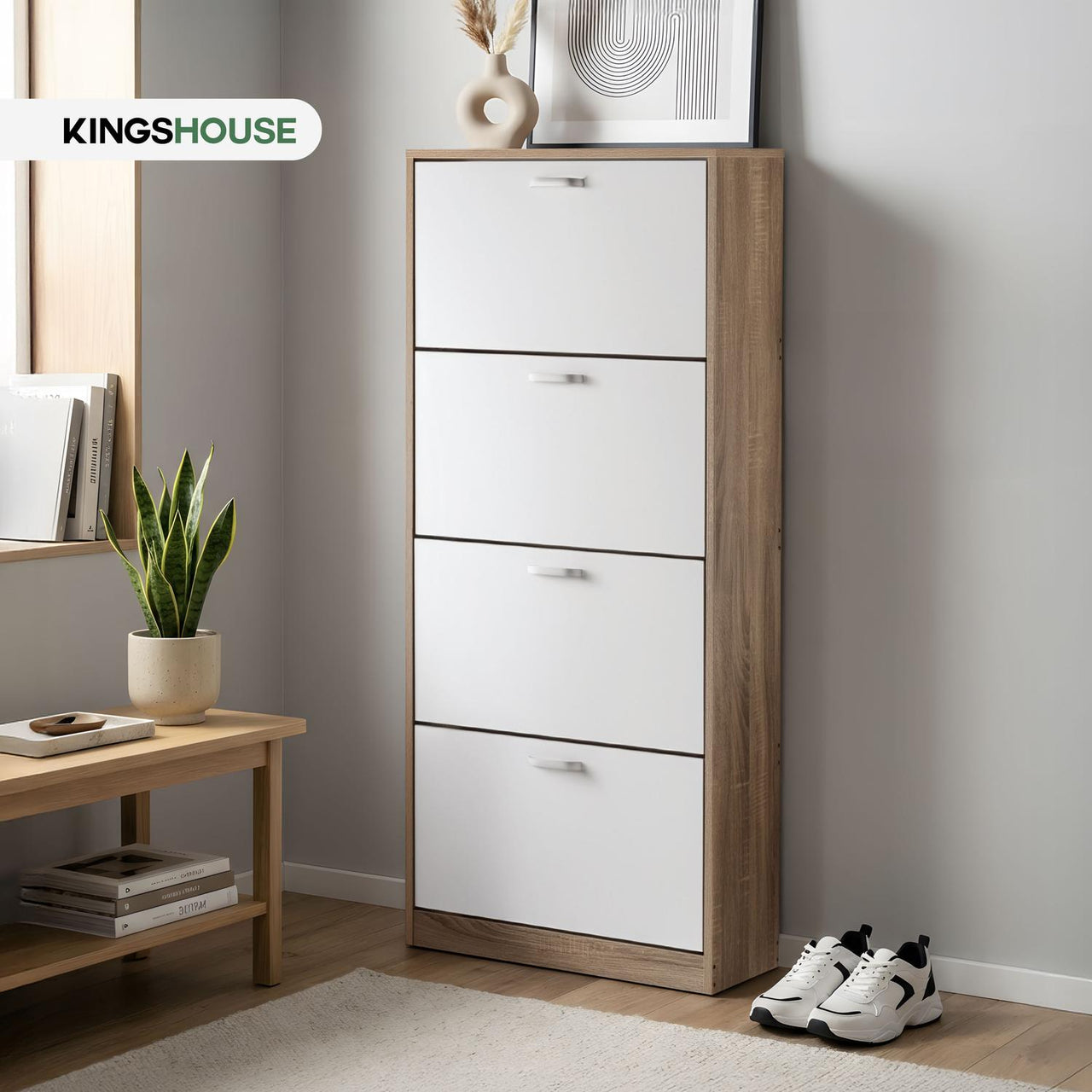 Mueble Zapatero Organizador Calzado 4 Cajones Madera