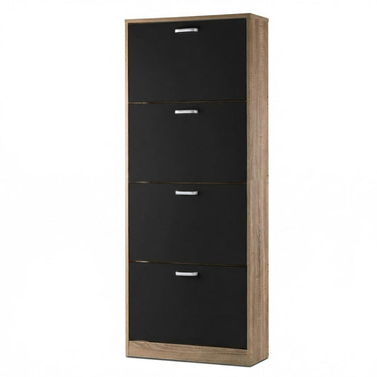 Mueble Zapatero Organizador Calzado 4 Cajones MaderaSH4-NEG