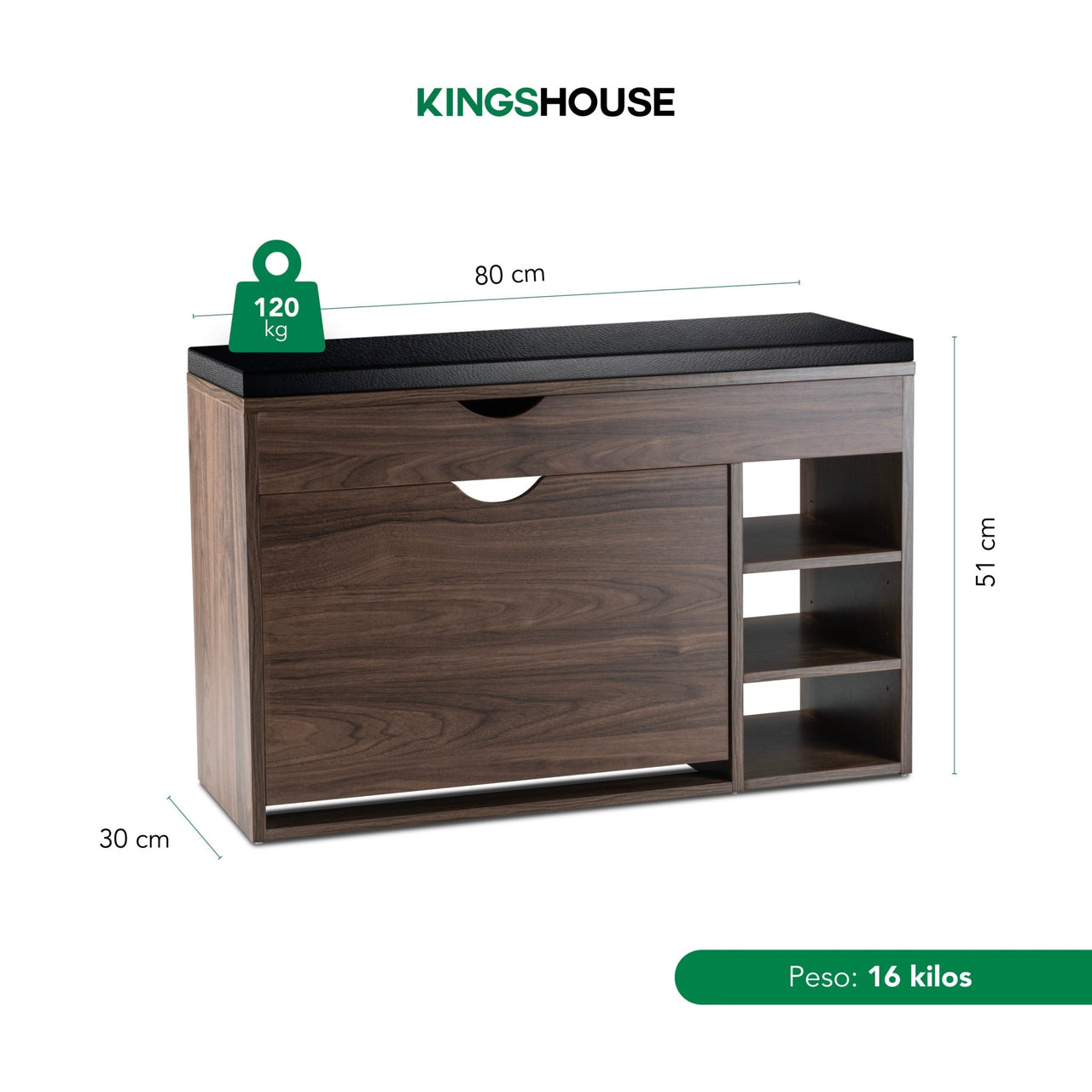 Mueble Zapatero Organizador Zapatos con Taburete