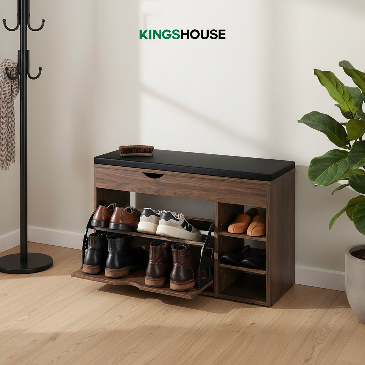 Mueble Zapatero Organizador Zapatos con Taburete