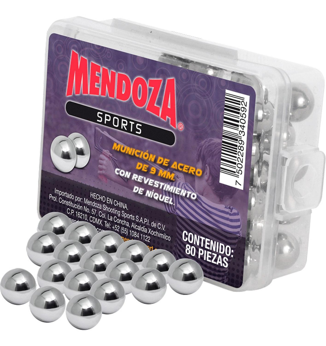 Municion de Acero Para Resortera 9 mm 80 Piezas MRE-005 Mendoza