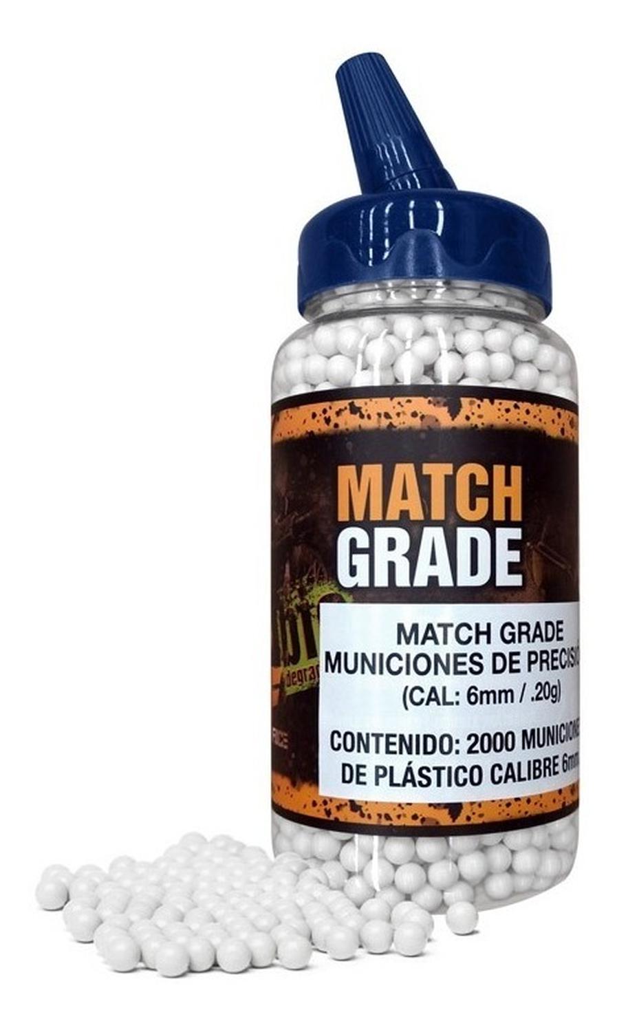 Municiones BBs Ammo 6mm Match Grande con 2000 Piezas Mendoza