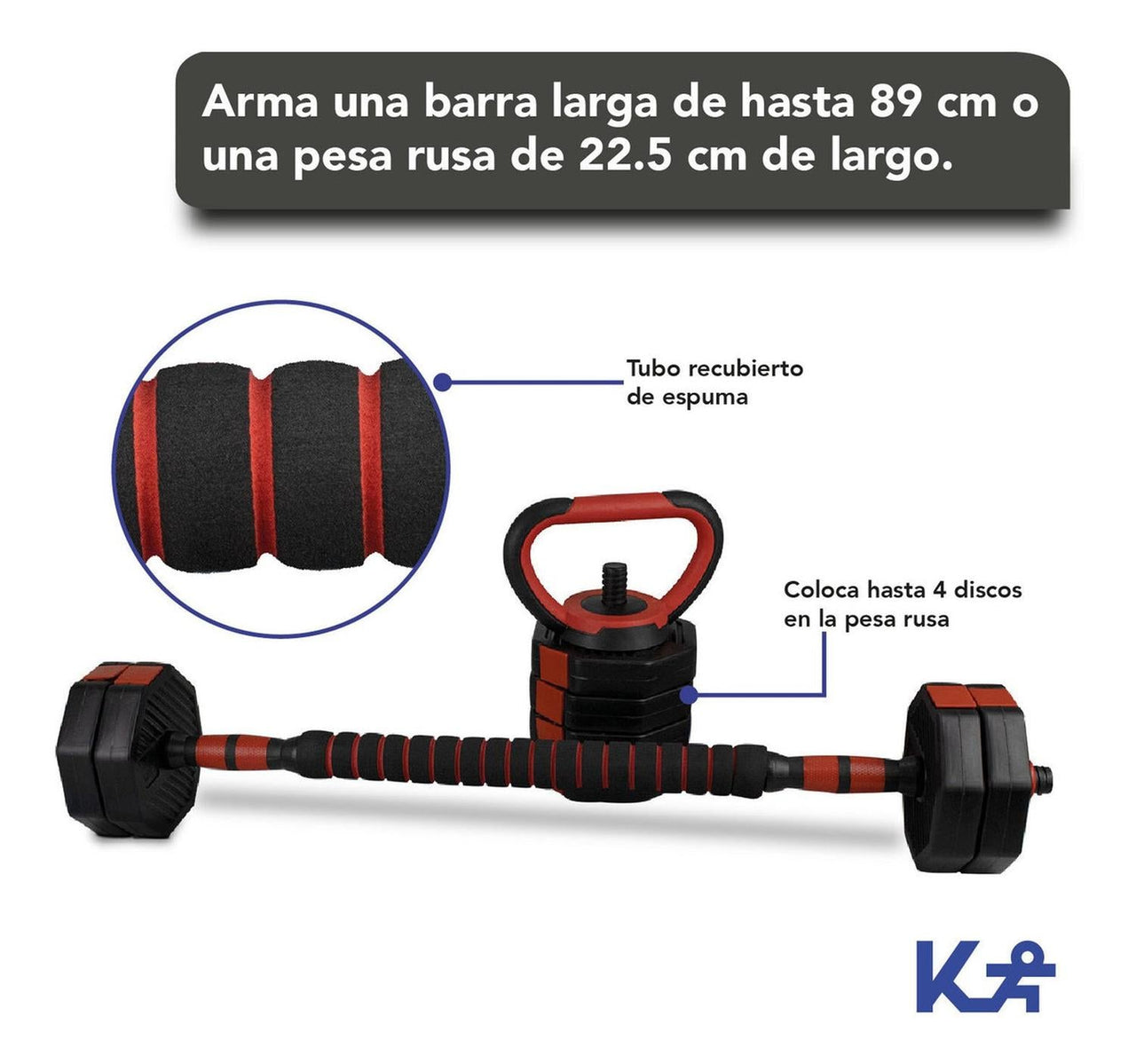 Pesas Set Entrenamiento 4 en 1 Mancuernas hasta 10 kg