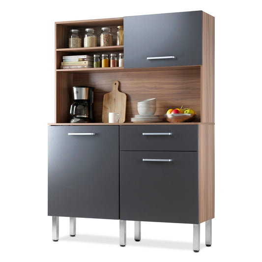 Rack Alacena de Cocina de Madera con 3 Puertas y 1 CajónRACK168