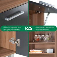 Thumbnail for Rack Alacena de Cocina de Madera con 3 Puertas y 1 Cajón
