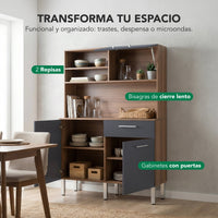 Thumbnail for Rack Alacena de Cocina de Madera con 3 Puertas y 1 Cajón