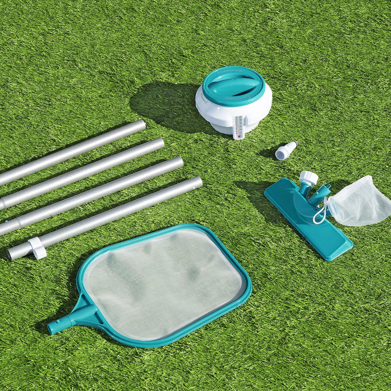 Red Saca Hojas Juego 7pzs Kit Limpieza Mantenimiento Alberca