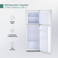 Thumbnail for Refrigerador Frigobar con Congelador 140 L 5 Pies 2 Puertas