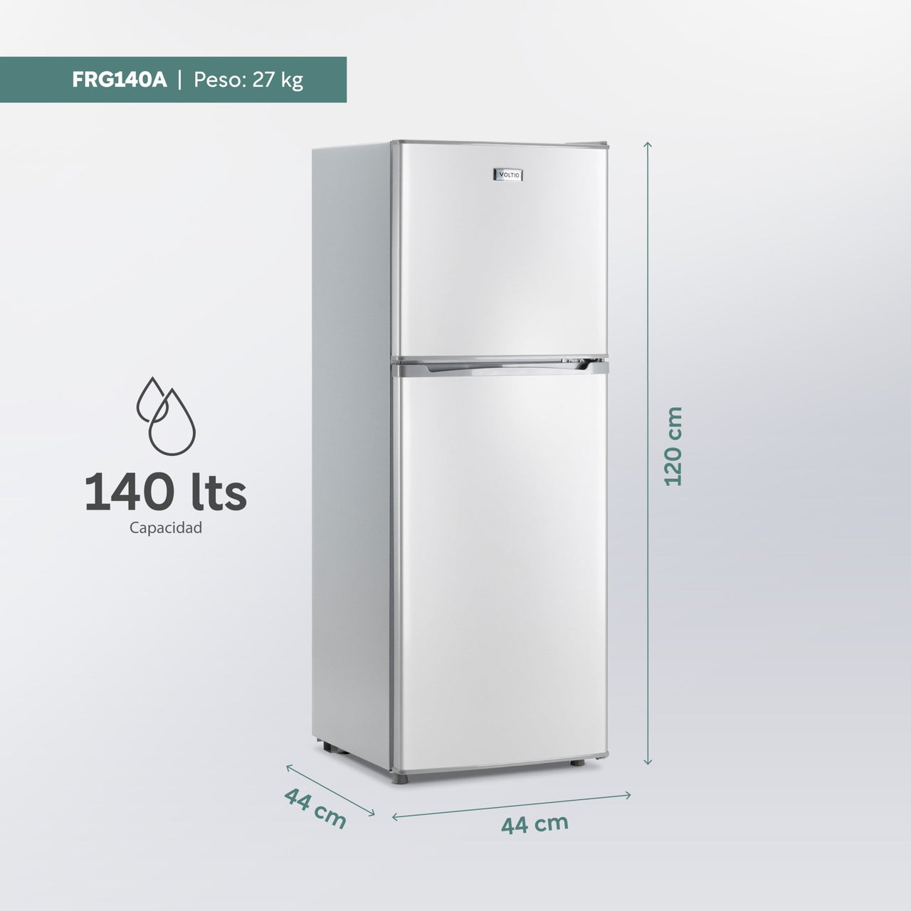 Refrigerador Frigobar con Congelador 140 L 5 Pies 2 Puertas
