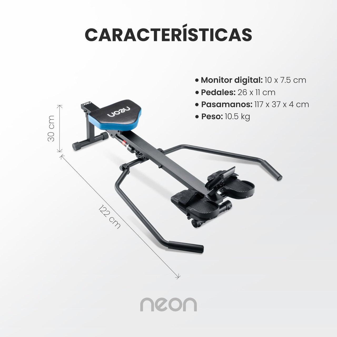 Remadora Hidráulica Doble Remo Plegable Con Monitor Digital