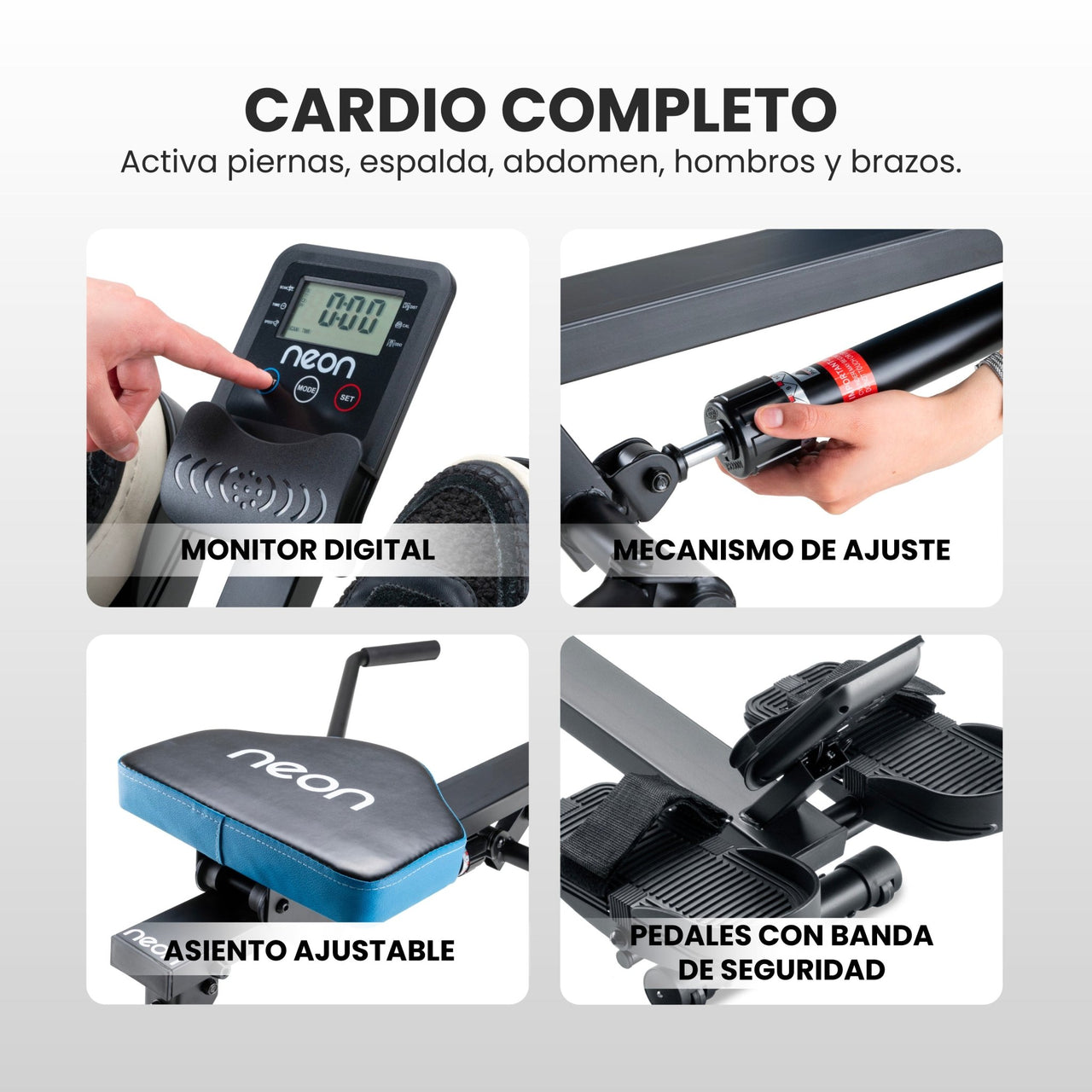 Remadora Hidráulica Doble Remo Plegable Con Monitor Digital