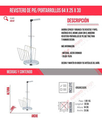 Thumbnail for Revistero De Pie Poratorrollos Acero Cromado Namaro Design