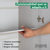 Thumbnail for Ropero Closet Armario de Madera 2 Puertas y 5 Entrepaños