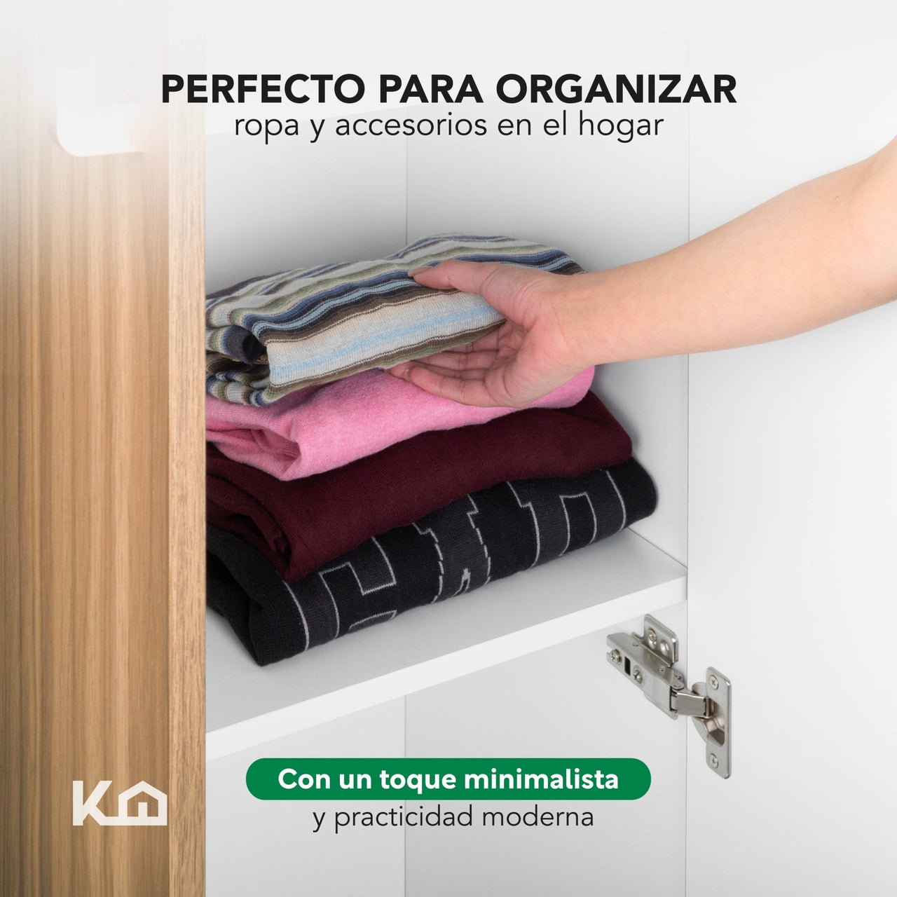 Ropero Closet Armario de Madera 2 Puertas y 5 Entrepaños