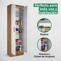 Thumbnail for Ropero Closet Armario de Madera 2 Puertas y 5 Entrepaños