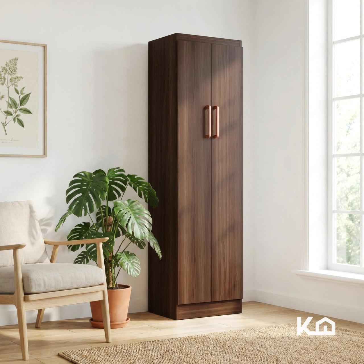 Ropero Closet Armario de Madera 2 Puertas y 5 Entrepaños