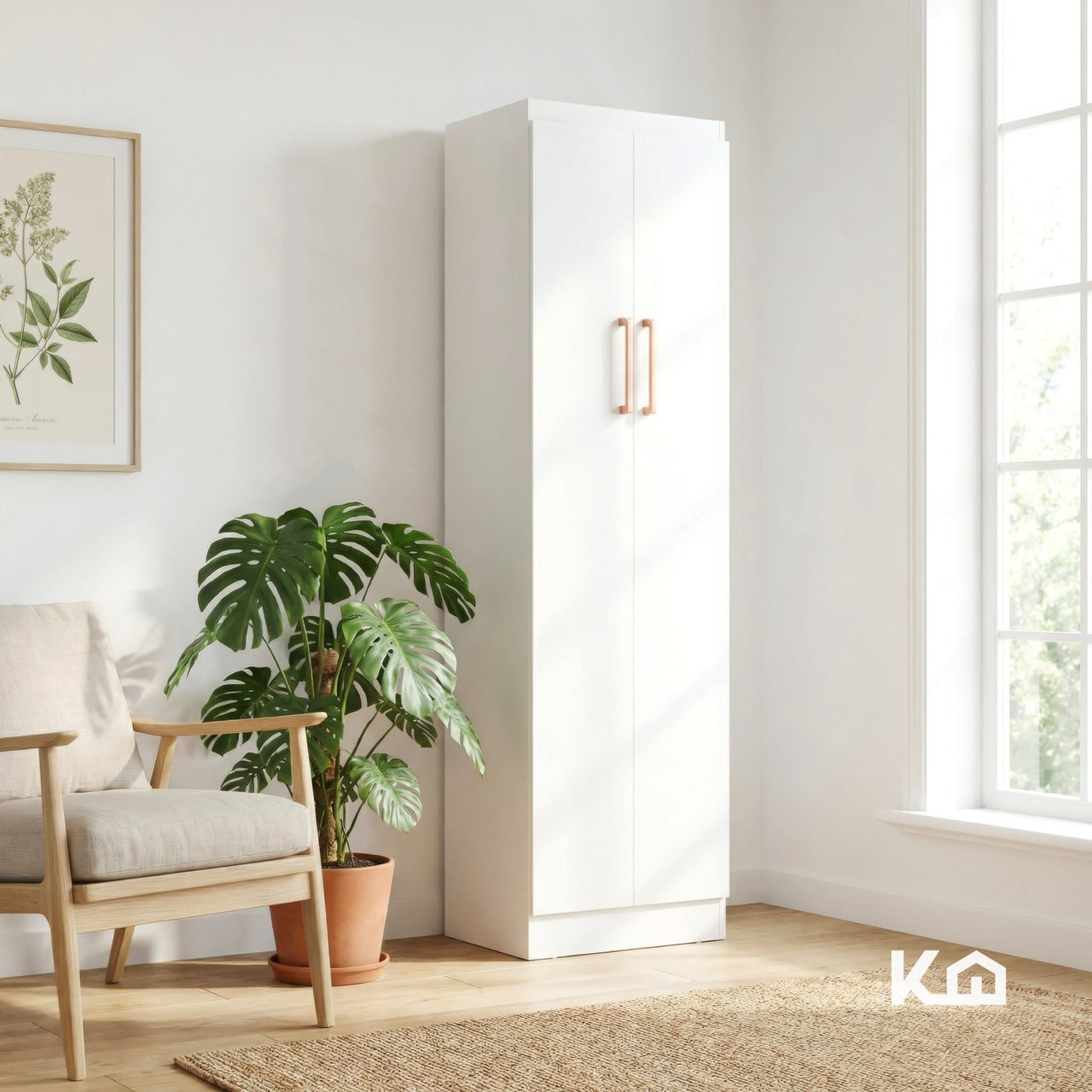 Ropero Closet Armario de Madera 2 Puertas y 5 Entrepaños