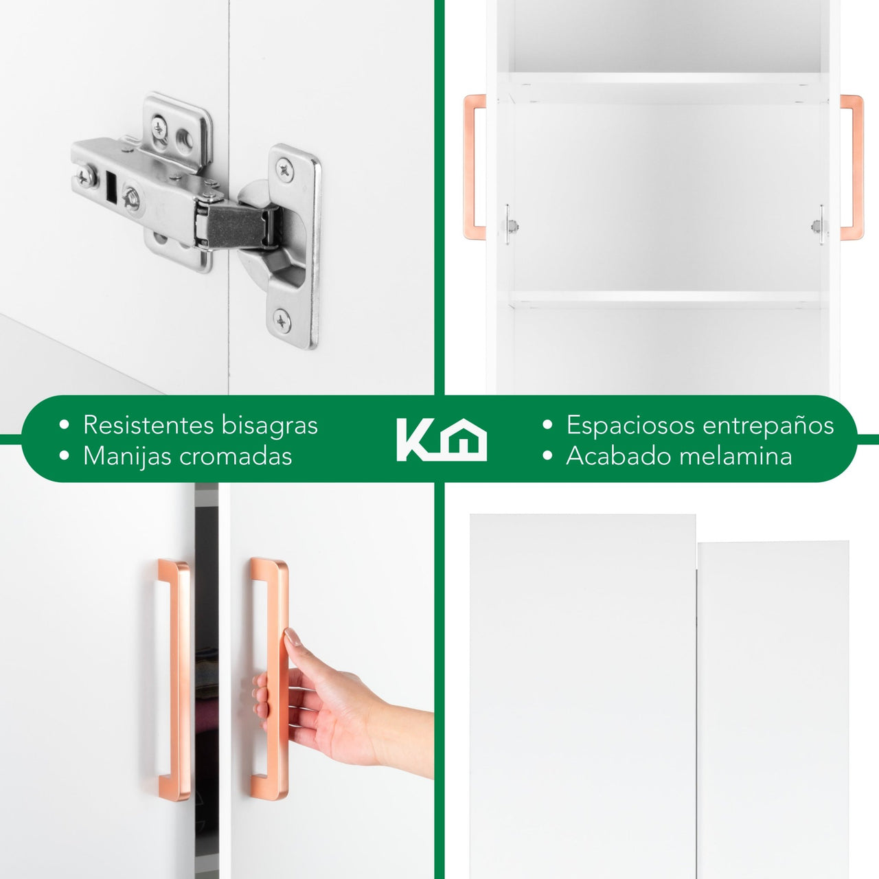 Ropero Closet Armario de Madera 2 Puertas y 5 Entrepaños