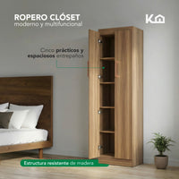 Thumbnail for Ropero Closet Armario de Madera 2 Puertas y 5 Entrepaños