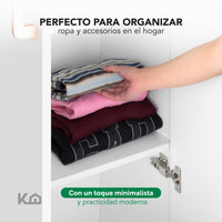 Thumbnail for Ropero Closet Armario de Madera 2 Puertas y 5 Entrepaños