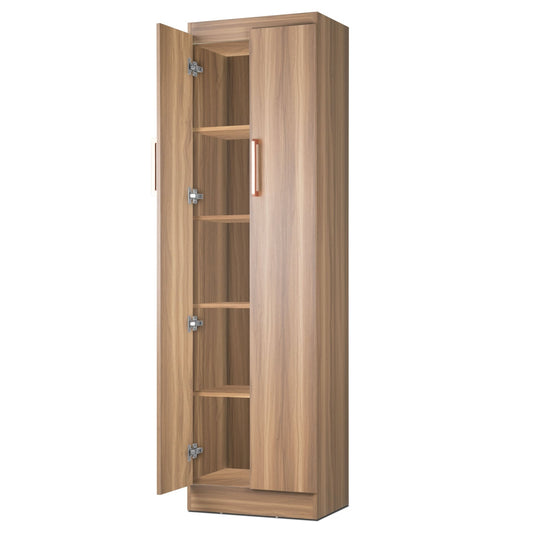 Ropero Closet Armario de Madera 2 Puertas y 5 EntrepañosDRESMULTI2-BLA