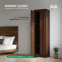 Thumbnail for Ropero Closet Armario de Madera 2 Puertas y 5 Entrepaños