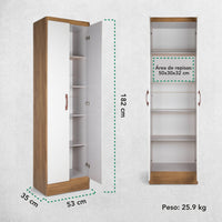 Thumbnail for Ropero Closet Armario de Madera 2 Puertas y 5 Entrepaños